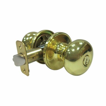 BOOK PUBLISHING CO Mushroom Entry Knobs Polished Brass Metal with 3 Grade Right Hande GR2740500